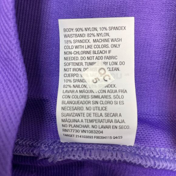 All In Motion Women's Seamless High Rise Rib Bike Shorts 6" Purple Size Medium - Picture 5 of 5